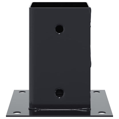 Basi per Pali Quadrati 4 pz 81x81 mm Acciaio Verniciato Polvere | homemem39