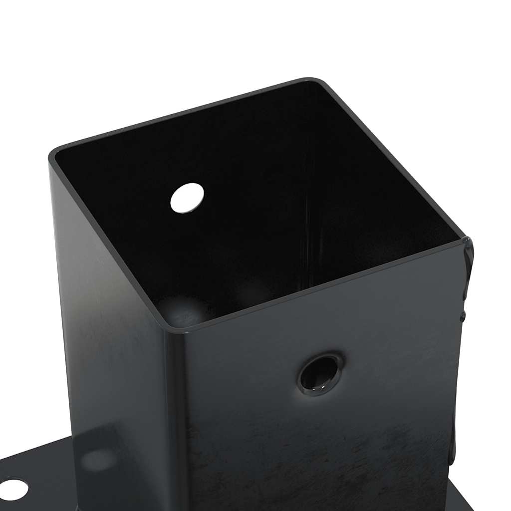 Basi per Pali Quadrati 4 pz 91x91 mm Acciaio Verniciato Polvere | homemem39