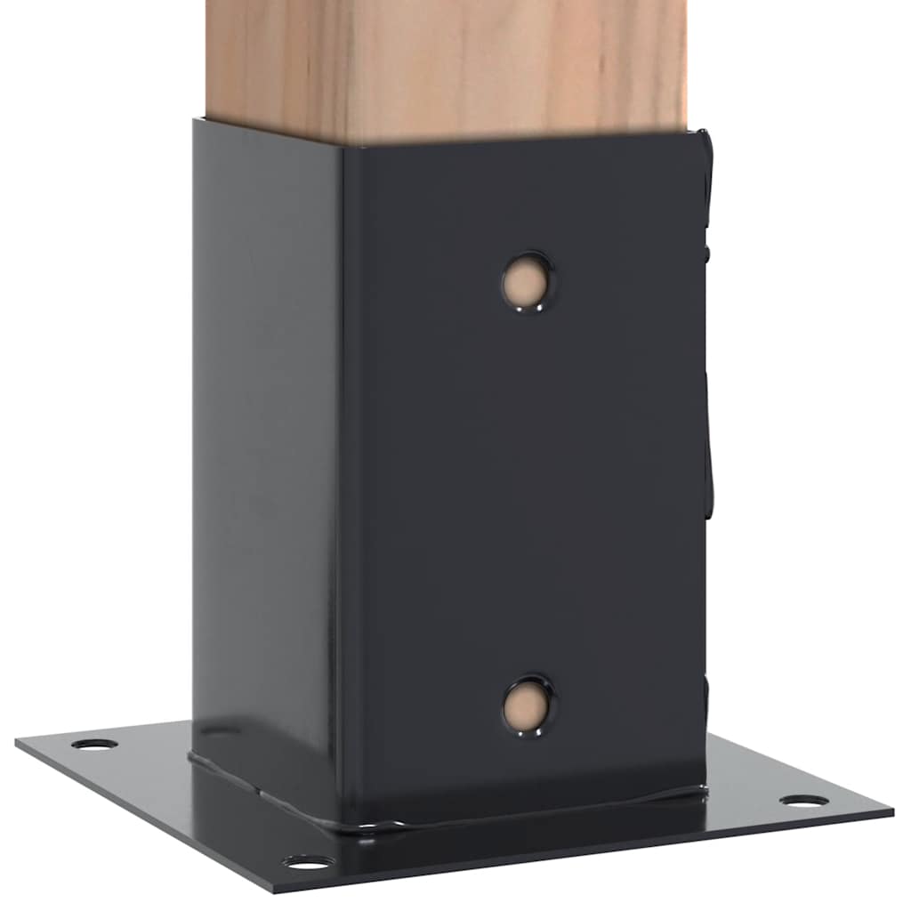 Basi per Pali Quadrati 12 pz 91x91mm Acciaio Verniciato Polvere | homemem39