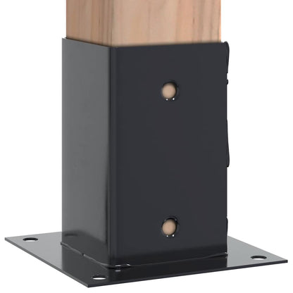 Basi per Pali Quadrati 12 pz 91x91mm Acciaio Verniciato Polvere | homemem39