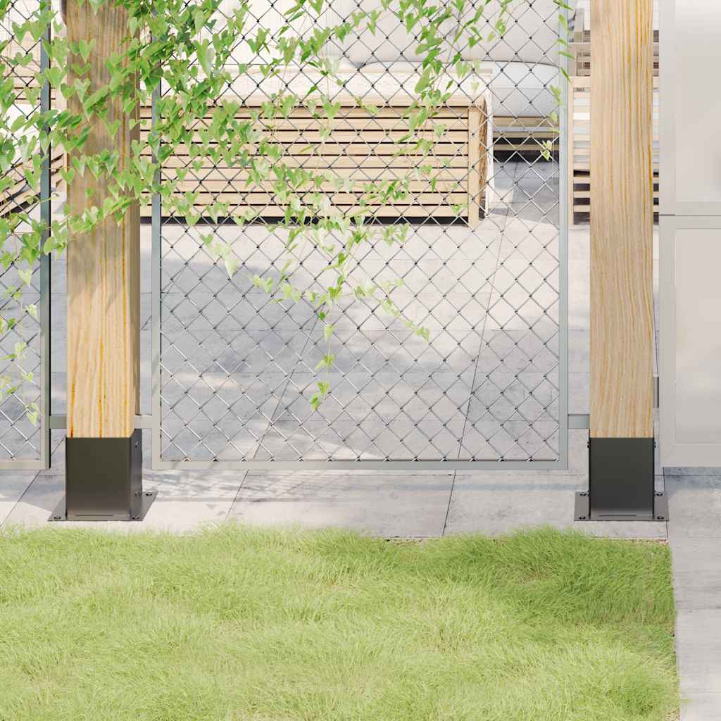 Basi per Pali Quadrati 4pz 121x121mm Acciaio Verniciato Polvere | homemem39