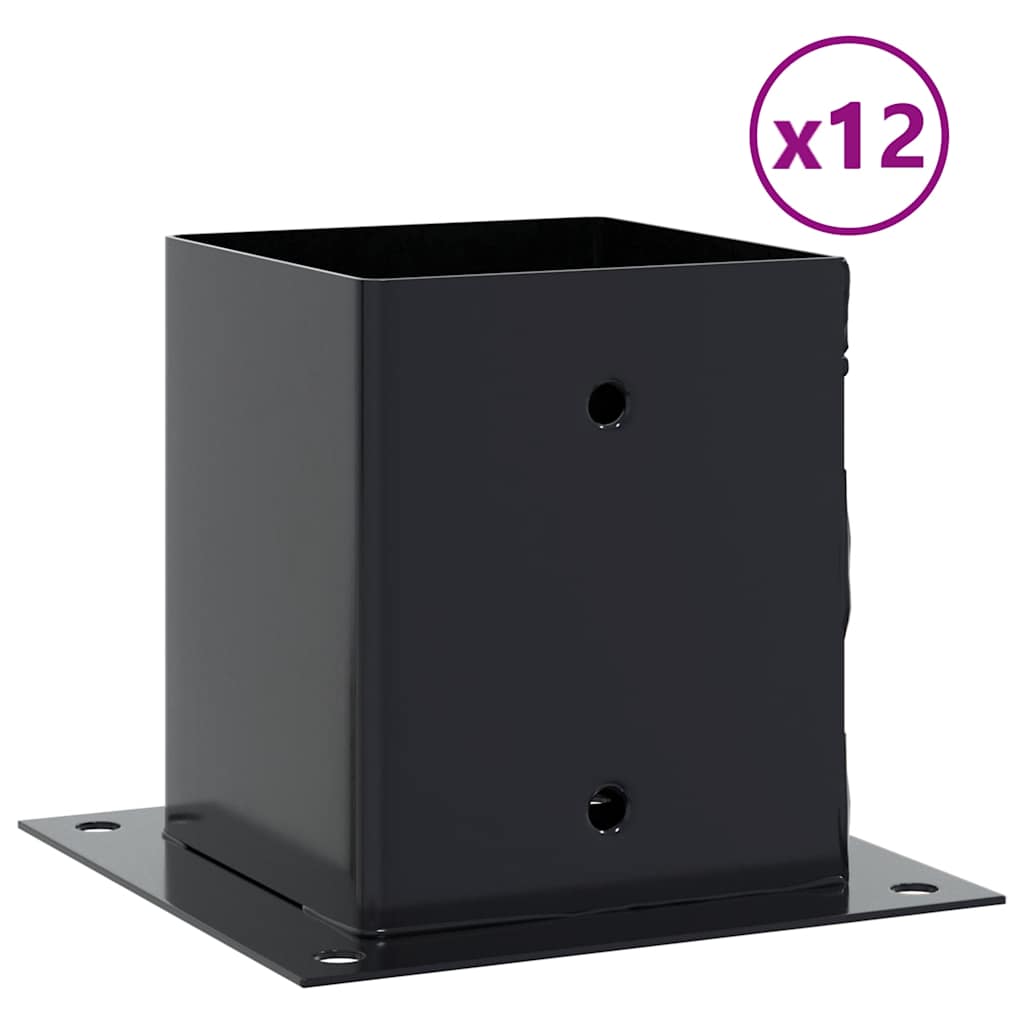 Basi Pali Quadrati 12 pz 121x121 mm Acciaio Verniciato Polvere | homemem39