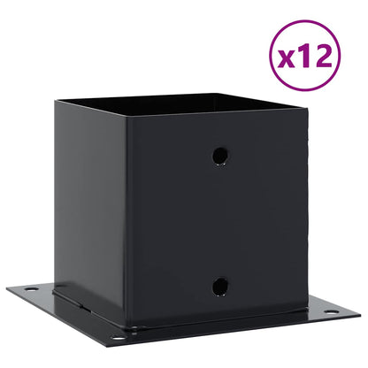 Basi Pali Quadrati 12 pz 141x141 mm Acciaio Verniciato Polvere | homemem39