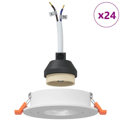 Spotlights con i riflettori 24 pcs Bianco 9 x 9 x cm Alluminio