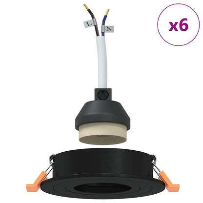 Spotlights con i riflettori 6 pcs Nero 9 x 9 x cm Alluminio