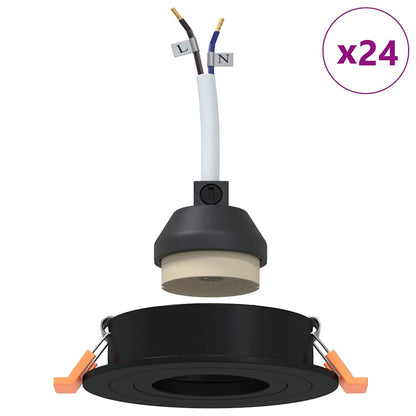 Spotlights con i riflettori 24 pcs Nero 9 x 9 x cm Alluminio