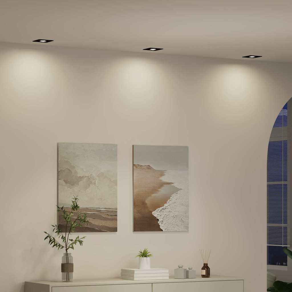 Spotlights con i riflettori 6 pcs Nero 9 x 9 x cm Alluminio