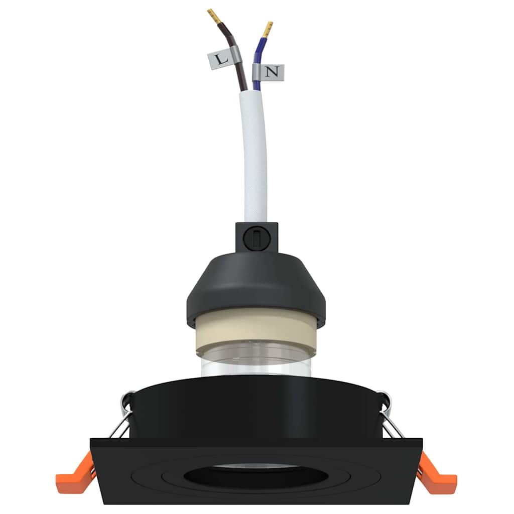 Spotlights con i riflettori 6 pcs Nero 9 x 9 x cm Alluminio