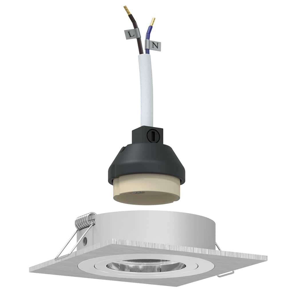 Spotlights con i riflettori 6 pcs Argento 9 x 9 x cm Alluminio