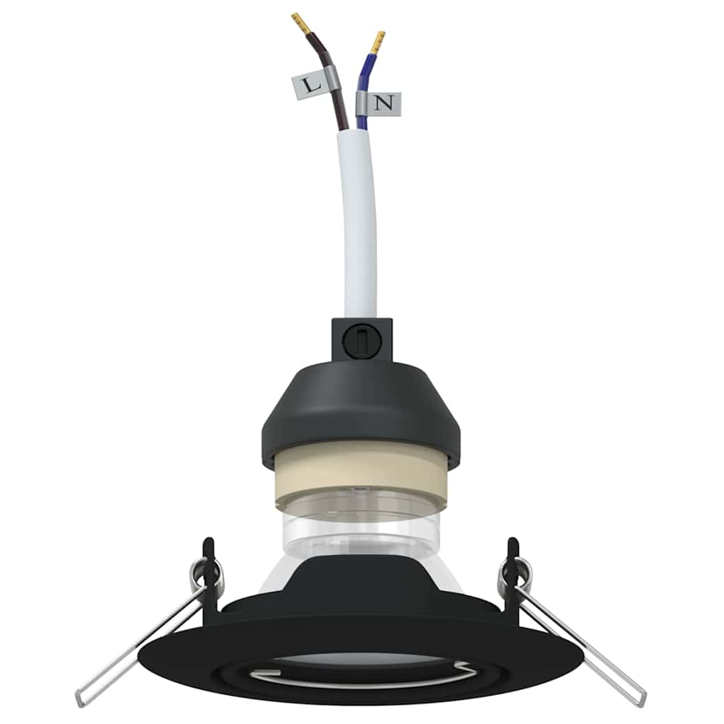 Spotlights con i riflettori 6 pcs Nero 9 x 9 cm Metallo