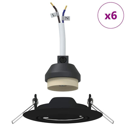 Spotlights con i riflettori 6 pcs Nero 9 x 9 cm Metallo