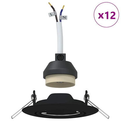 Spotlights con i riflettori 12 pcs Nero 9 x 9 cm Metallo