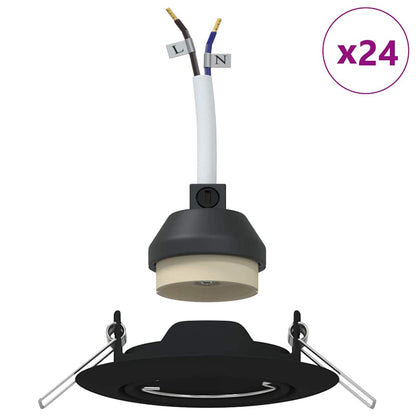 Spotlights con i riflettori 24 pcs Nero 9 x 9 cm Metallo