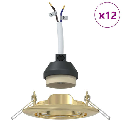 Spotlights con i riflettori 12 pcs Oro 9 x 9 cm Metallo