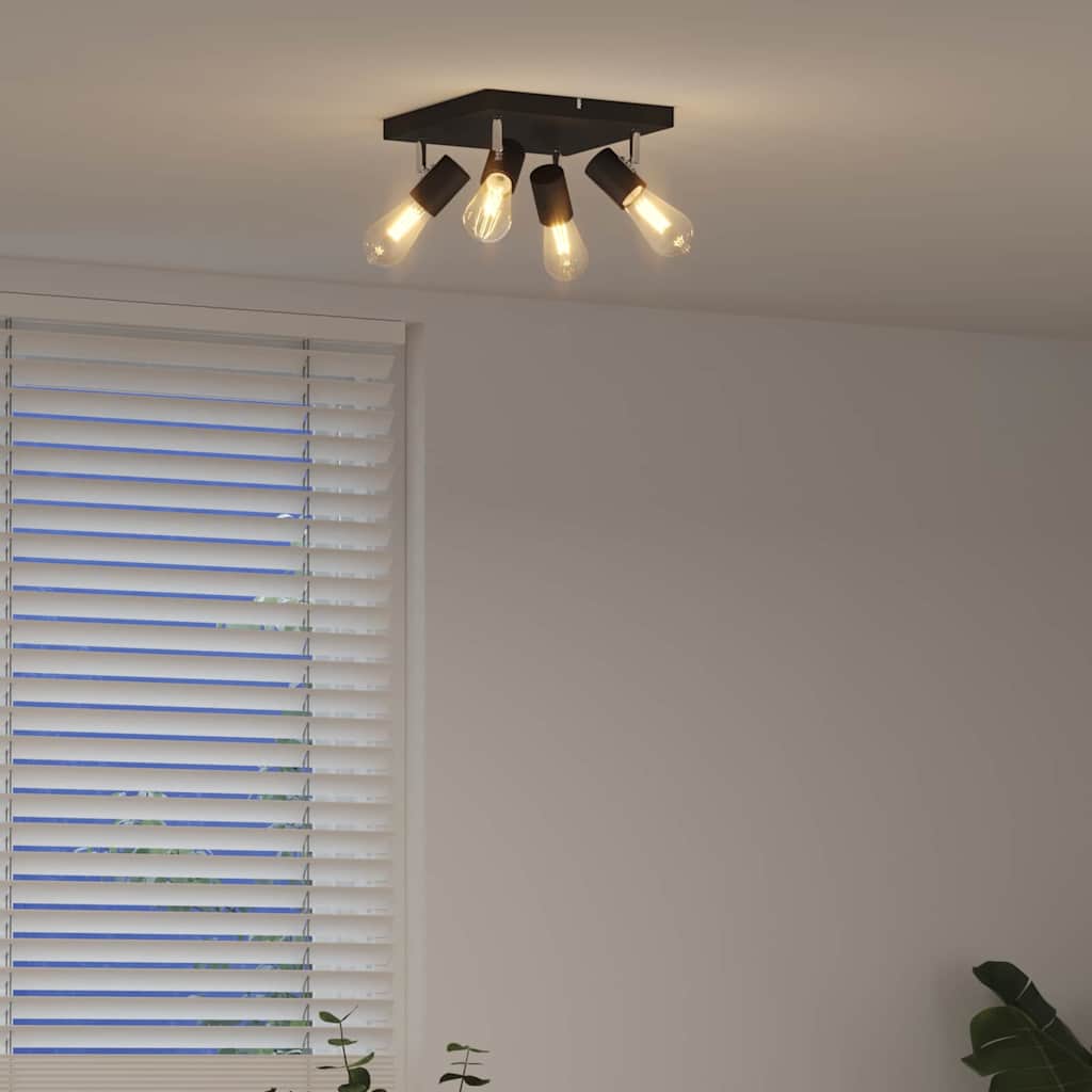 Faretto da soffitto Nero 26,5 x 26 x 11,5 cm Metallo | homemem39