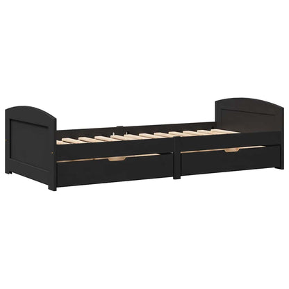 Dormeuse con 2 Cassetti senza Materasso Nero 90x200 cm IRUN | homemem39