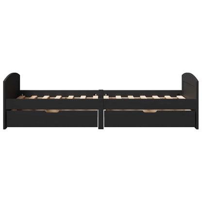 Dormeuse con 2 Cassetti senza Materasso Nero 90x200 cm IRUN | homemem39