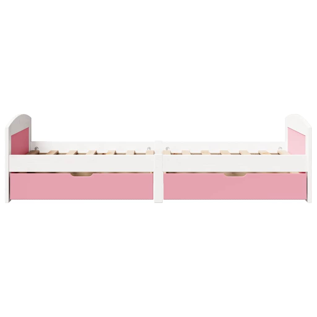 Dormeuse 2 Cassetti senza Materasso Bianco&Rosa 90x200 cm IRUN | homemem39