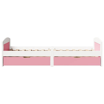 Dormeuse 2 Cassetti senza Materasso Bianco&Rosa 90x200 cm IRUN | homemem39