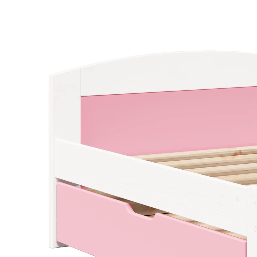 Dormeuse 2 Cassetti senza Materasso Bianco&Rosa 90x200 cm IRUN | homemem39