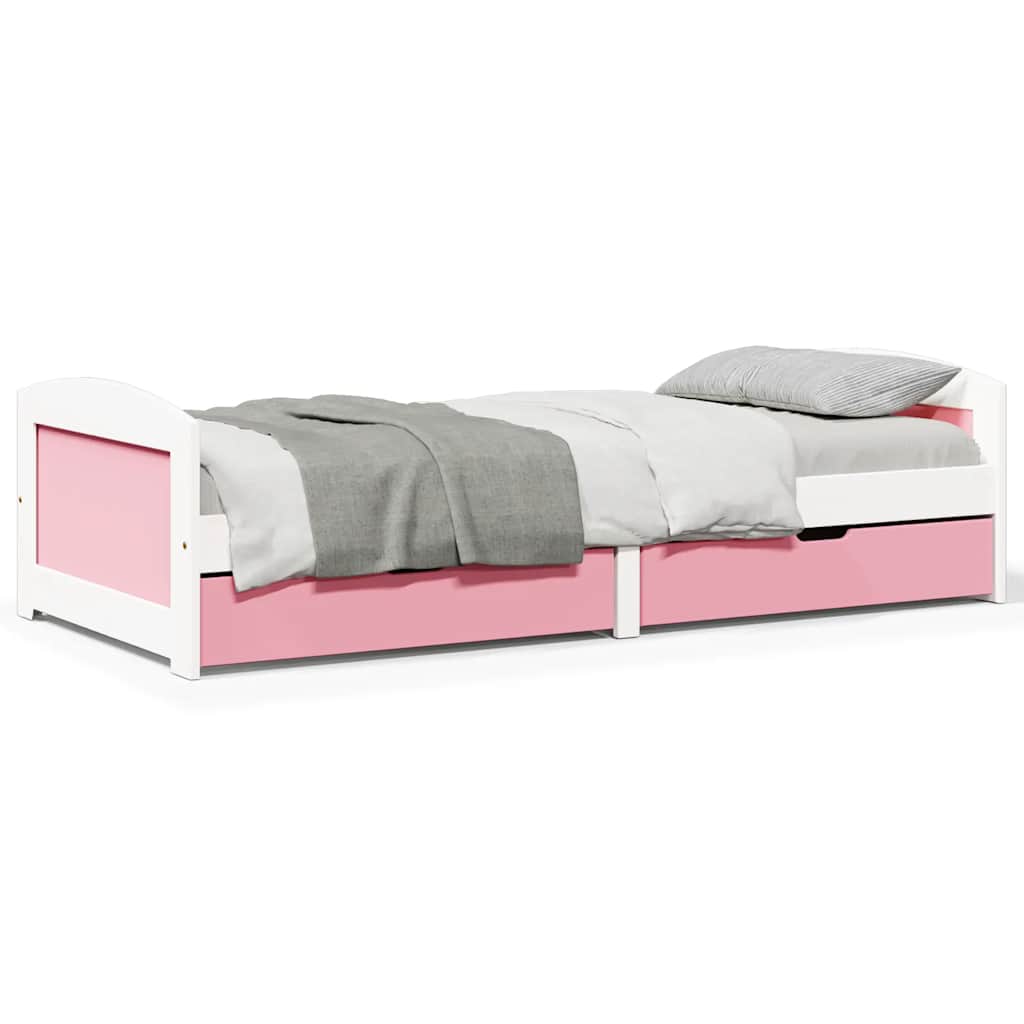 Dormeuse 2 Cassetti senza Materasso Bianco&Rosa 90x200 cm IRUN | homemem39