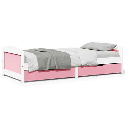 Dormeuse 2 Cassetti senza Materasso Bianco&Rosa 90x200 cm IRUN | homemem39
