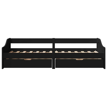 Dormeuse con 2 Cassetti senza Materasso Nero 90x200 cm IRUN - homemem39