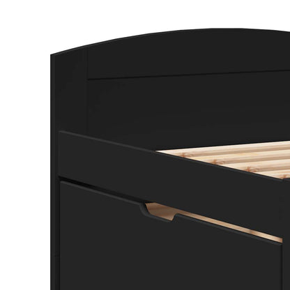 Dormeuse con 5 Cassetti senza Materasso Nero 90x200 cm IRUN - homemem39