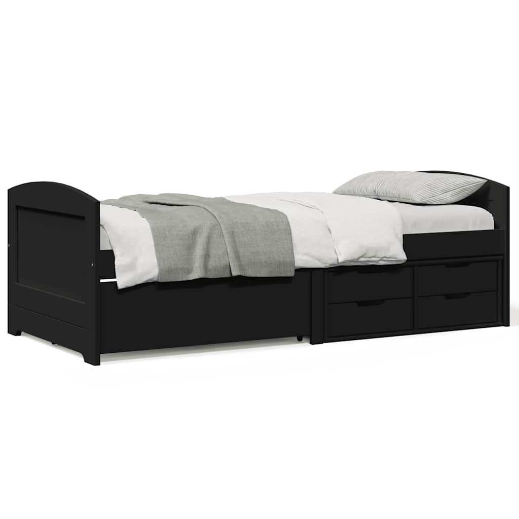 Dormeuse con 5 Cassetti senza Materasso Nero 90x200 cm IRUN - homemem39