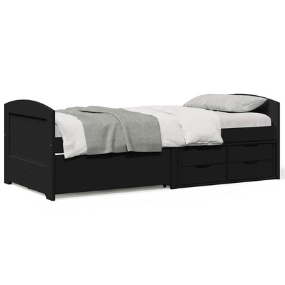 Dormeuse con 5 Cassetti senza Materasso Nero 90x200 cm IRUN - homemem39