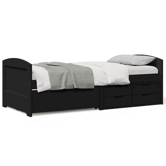 Dormeuse con 5 Cassetti senza Materasso Nero 90x200 cm IRUN - homemem39