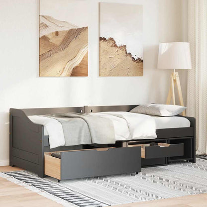Dormeuse con 3 Cassetti senza Materasso Nero 90x200 cm IRUN - homemem39