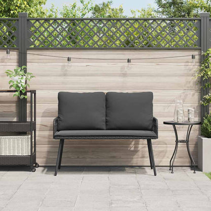 Panchina da giardino con cuscino Grigio 114 x 64 x 78cm Metallo