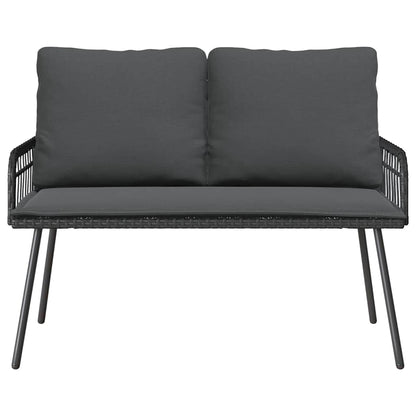 Panchina da giardino con cuscino Grigio 114 x 64 x 78cm Metallo