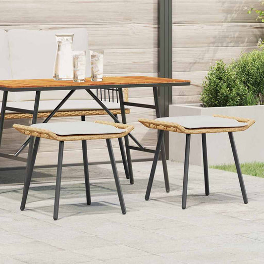 Panca da Giardino 2 pcs Marrone 50 x 40 x 45cm Poliestere