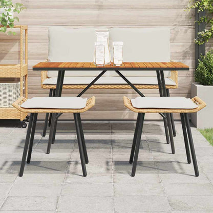 Panca da Giardino 2 pcs Marrone 50 x 40 x 45cm Poliestere