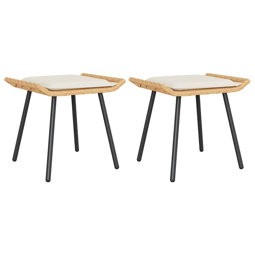 Panca da Giardino 2 pcs Marrone 50 x 40 x 45cm Poliestere