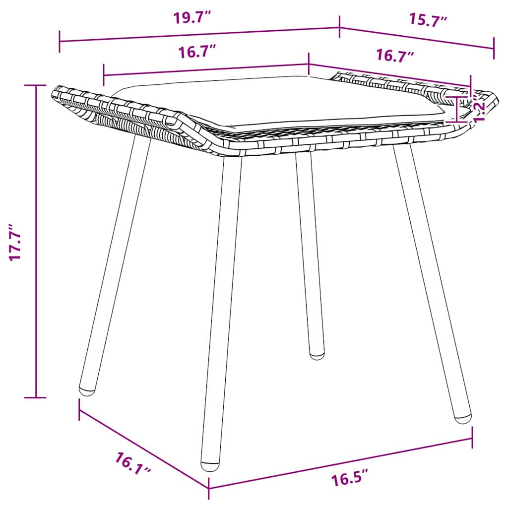 Panca da Giardino 2 pcs Marrone 50 x 40 x 45cm Poliestere