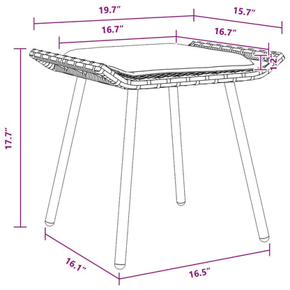 Panca da Giardino 2 pcs Marrone 50 x 40 x 45cm Poliestere
