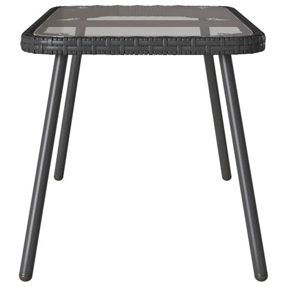 Tavolino da salotto Nero 90 x 45 x 43 cm Polyrattan e vetro