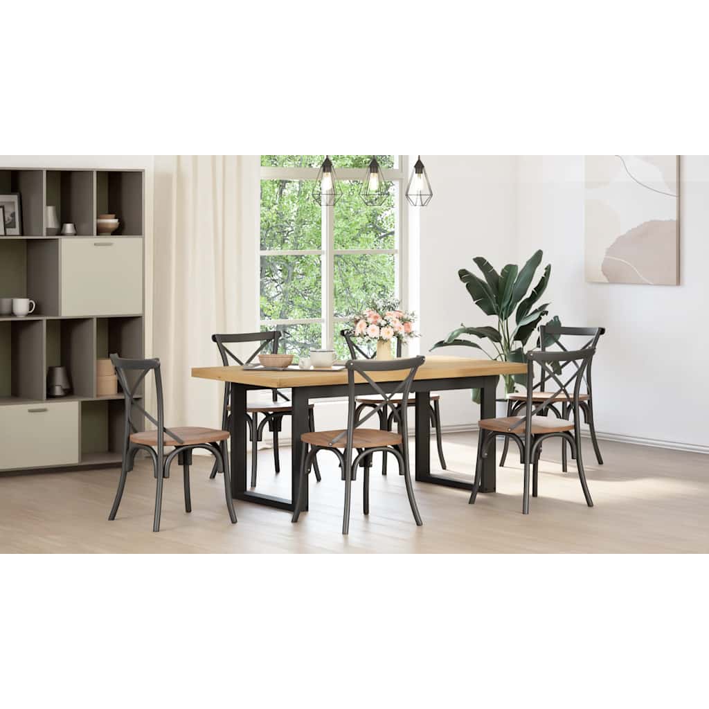Tavolo Pranzo NOAIN Gambe a Forma U 180x90x75 cm Legno Massello | homemem39