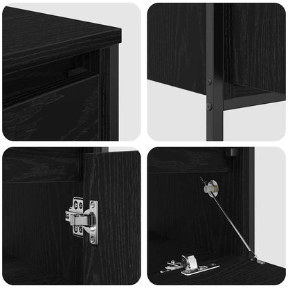 Set di mobili per il bagno 3 pcs Rovere Nero Legno multistrato