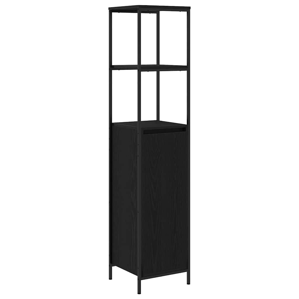 Set di mobili per il bagno 3 pcs Rovere Nero Legno multistrato