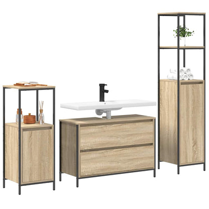 Set di mobili per il bagno con cassetto 3 pcs Rovere Sonoma | homemem39