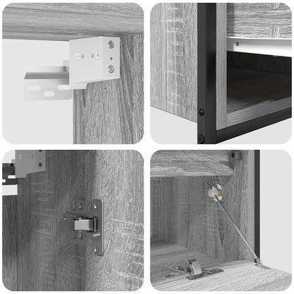 Set Mobili da Bagno 2 pz Grigio Sonoma in Legno Multistrato | homemem39