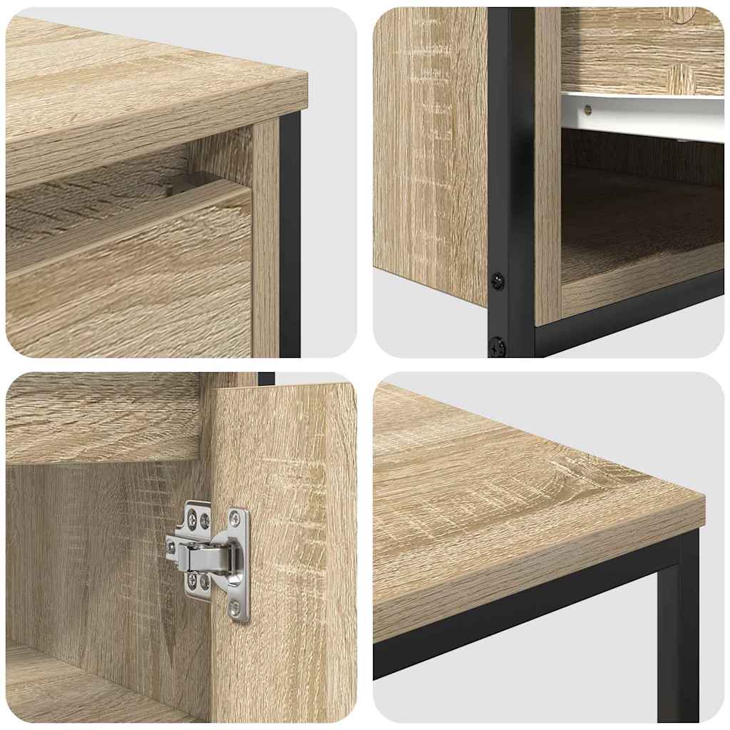 Set di mobili per il bagno 2 pz Rovere Sonoma e Nero | homemem39