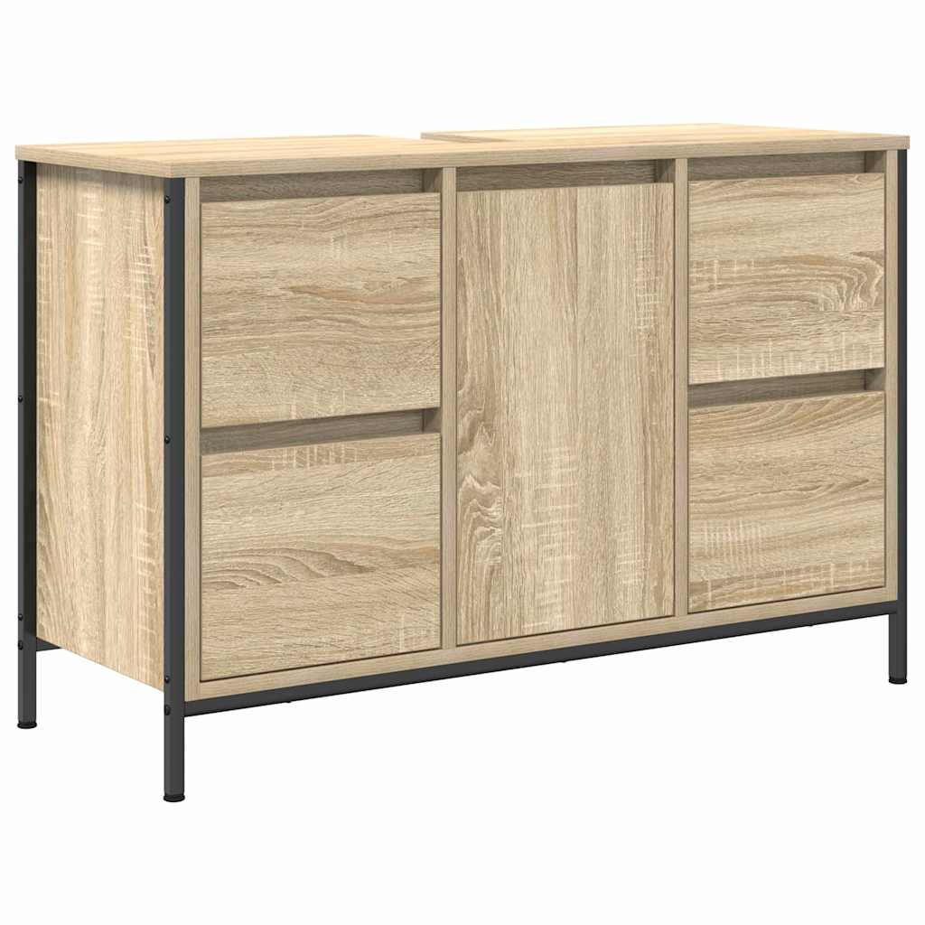 Set di mobili per il bagno 3 pz Rovere Sonoma e Nero | homemem39