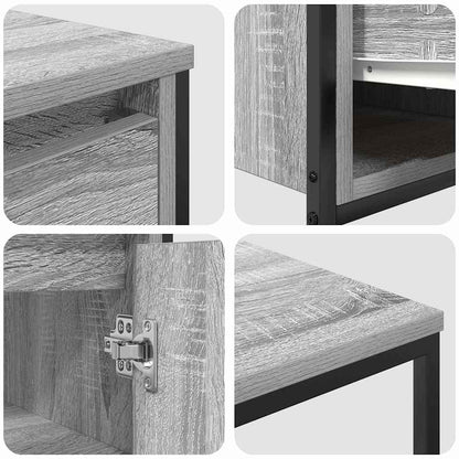 Set di mobili per il bagno 2 pz Grigio Sonoma e Nero | homemem39
