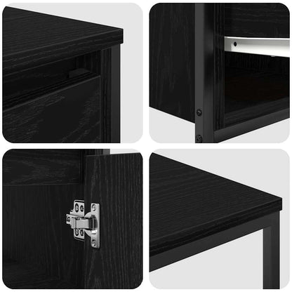 Set di mobili per il bagno 3 pz Rovere Nero 36 x 35 x 165 cm | homemem39