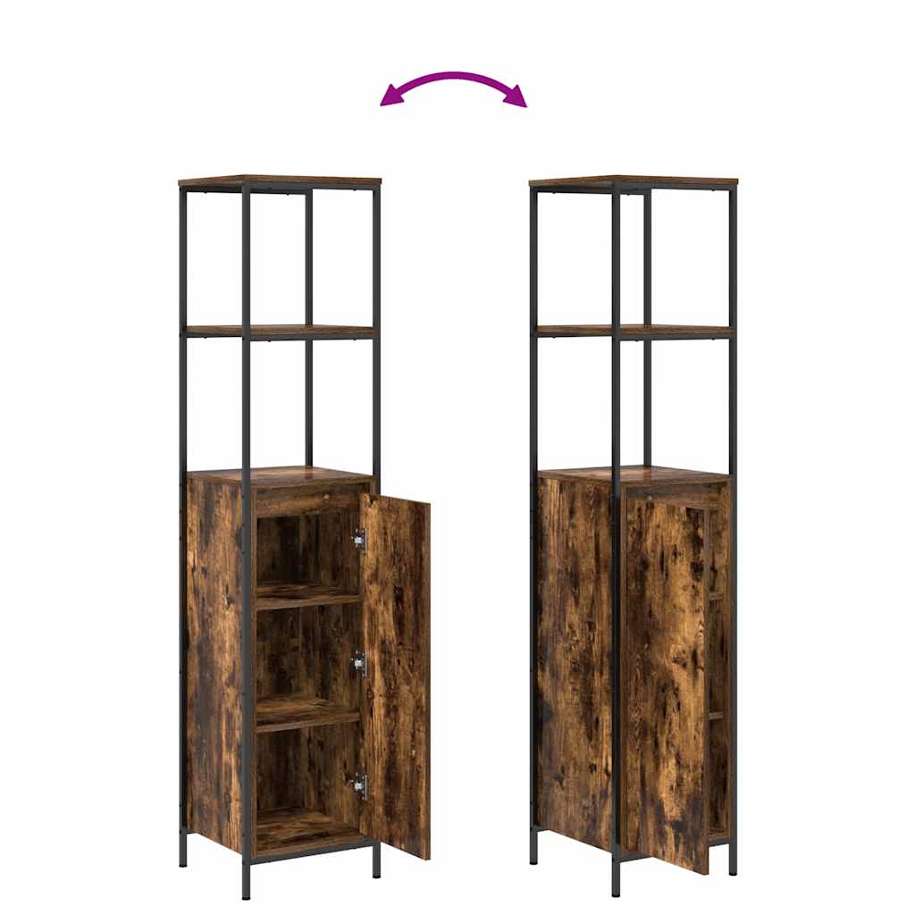 Set di mobili per il bagno 3 pz Rovere Affumicato e Nero | homemem39